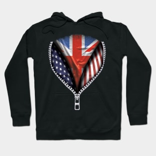 English Scottish Welsh Or Irish Flag  United Kingdom Flag American Flag Zip Down - Gift for English Scottish Welsh Or Irish From United Kingdom Hoodie